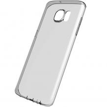 Луксозен силиконов калъф ROCK Slim Jacket Ultra Thin Case за Samsung Galaxy S7 Edge G935 - прозрачен / сив