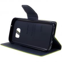 Калъф Flip тефтер Mercury GOOSPERY Fancy Diary със стойка за Samsung Galaxy S7 G930 - зелен