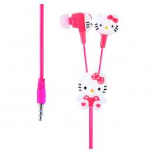 Стерео слушалки 3.5mm за смартфон - цикламени / Hello Kitty