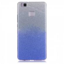 Силиконов калъф / гръб / TPU за Huawei P9 Lite Mini - преливащ / сребристо и синьо / брокат