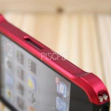 Луксозен метален Bumper за Apple iPhone 5/5G - черно / червено