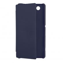 Кожен калъф Flip Cover за Sony Xperia Z1 Compact - тъмно син