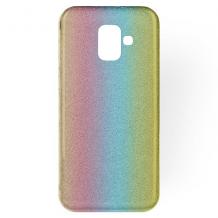 Силиконов калъф / гръб / TPU Glitter Case за Samsung Galaxy A6 Plus 2018 - брокат / Rainbow