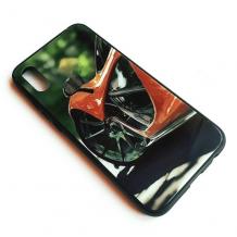 Луксозен стъклен твърд гръб за Samsung Galaxy A50/A30s/A50s - оранжева кола