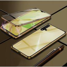 Магнитен калъф Bumper Case 360° FULL за Huawei Honor 20 / Huawei Nova 5T - прозрачен / златиста рамка