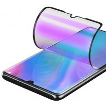 Удароустойчив извит скрийн протектор / 3D full cover Screen Protector за дисплей на Samsung Galaxy A8 2018 A530F - черен