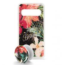 Луксозен силиконов калъф / гръб / TPU Summer Breeze с Popsocket за Samsung Galaxy S8 Plus G955 - Hello Beautiful