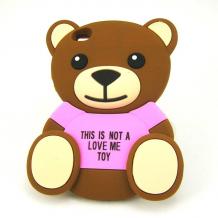 Силиконов калъф / гръб / TPU 3D за Huawei P8 - Teddy Bear / This Is Not A Love Me Toy / розово