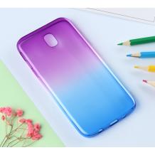 Силиконов калъф / гръб / TPU за Samsung Galaxy J7 2017 J730 - лилаво и синьо / преливащ