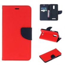 Луксозен кожен калъф Flip тефтер със стойка MERCURY Fancy Diary за Xiaomi RedMi Note 4 - червен
