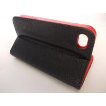 Кожен калъф Flip тефтер ROCH със стойка за Apple iPhone 4 / iPhone 4S - черно и червено