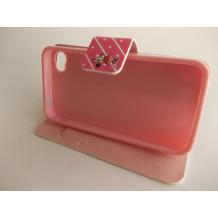 Кожен калъф Flip тефтер със стойка за Apple iPhone 4 / iPhone 4S - Minnie Mouse / розов