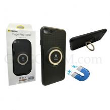 Силиконов калъф / гръб / TPU iFace Hamee Magnetic Finger Ring Car Holder за Apple iPhone 7 - черен / златист