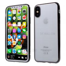Оригинален силиконов калъф / гръб / TPU G-Case Plating за Apple iPhone XR - прозрачен / черен кант