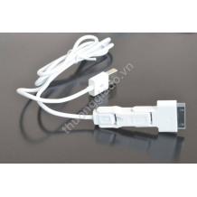 USB кабел за зареждане и пренос на данни 3 в 1 KONFULON / USB Data Transmit and charging cable 3 in 1 / за Apple iPhone 4 / 4S , Apple iPhone 5 / 5S ,  iPone 6 / iPhone 6 plus / iPod Touch 5 / iPhone 5C / iPod Nano 7 / Samsung micro Usb, Galaxy Tab - бял