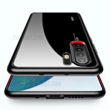 Луксозен силиконов гръб USAMS MANT Series TPU за Huawei P30 - прозрачен / черен кант