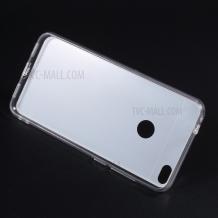 Луксозен силиконов калъф / гръб / TPU за Huawei Honor 8 Lite - тъмно сив / огледален