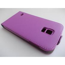 Кожен калъф Flip тефтер със силиконов гръб за Samsung Galaxy S5 G900 - лилав