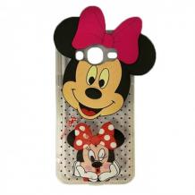 Силиконов калъф / гръб / TPU 3D за Samsung Galaxy J3 / J3 2016 J320 - прозрачен / Minnie Mouse