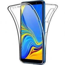 Tвърд гръб 360° със силиконова част за Samsung Galaxy A20e - прозрачен