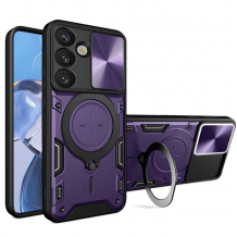 Удароустойчив твърд гръб / Кейс Defender Armor Ring Magnetic Holder lens cover Samsung Galaxy A57 - лилав