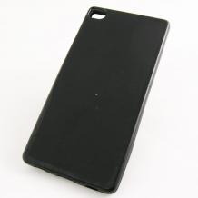 Силиконов калъф / гръб / TPU за Huawei Ascend P8 - черен / матиран