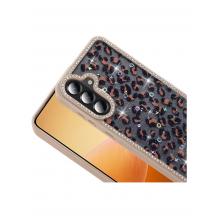 Луксозен гръб / кейс / Pearl Case с камъни за Samsung Galaxy A56 5G - леопард