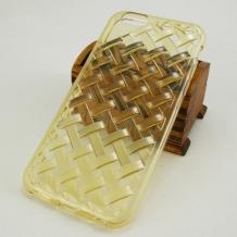 Силиконов калъф / гръб / TPU 3D за Apple iPhone 6 4.7'' - златист / плетеница