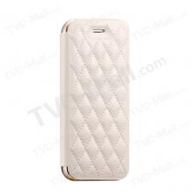 Метален бъмпер / Bumper / с кожен калъф от две части / Leather Xuenair Case за Apple iPhone 6 / 6S - бял