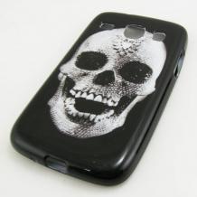 Силиконов калъф / гръб / TPU за Samsung Galaxy Core I8260 / I8262 - Skull / черен