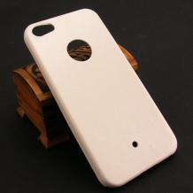 Луксозен твърд гръб / капак / за Apple iPhone 5 / iPhone 5S - бял / змийска кожа