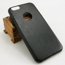 Твърд гръб / капак / за Apple iPhone 6 Plus 5.5'' - черен / имитиращ кожа