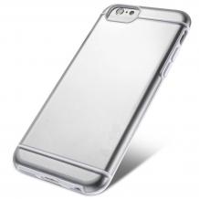 Твърд гръб / капак / за Apple iPhone 6 4.7'' - прозрачен с бял кант