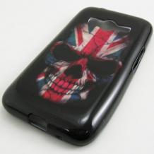 Силиконов калъф / гръб / TPU за Samsung Galaxy Ace 4 G313 - Skull / British Flag