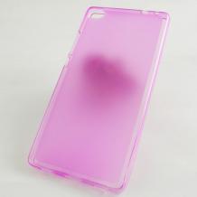 Силиконов калъф / гръб / TPU за Huawei Ascend P8 - розов / матиран