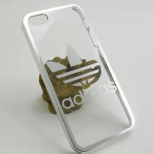 Луксозен твърд гръб / капак / за Apple iPhone 5 / iPhone 5S - сребрист / Adidas