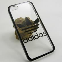 Луксозен твърд гръб / капак / за Apple iPhone 5 / iPhone 5S - черен / Adidas