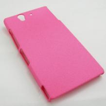 Заден предпазен твърд гръб / капак / за Sony Xperia Z - розов / пясък
