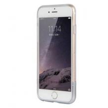 Луксозен силиконов калъф / гръб / TPU NUOKU Clear Series за Apple iPhone 6 4.7'' - прозрачен / сребрист кант