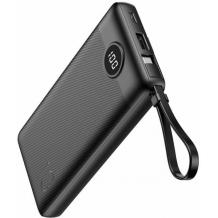Универсална външна батерия Power Bank VEGER VP1116 C10 10 000 mAh Type C & Lightning & MicroUSB и вградени USB кабели LED дисплей