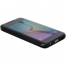 Луксозен кожен калъф тефтер ROCK DR.V Series за Samsung Galaxy S6 Edge+ G928 / S6 Edge Plus G928 - черен