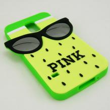 Силиконов калъф / гръб / TPU 3D за Samsung G900 Galaxy S5 / Galaxy S5 Neo G903 -  жълта диня / очила