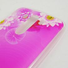 Ултра тънък силиконов калъф / гръб / TPU Ultra Thin за LG G3 D850 - розов / бели цветя с камъни