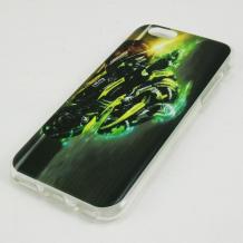 Силиконов калъф / гръб / TPU за Apple iPhone 6 4.7" - зелен / моторист
