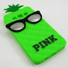 Силиконов калъф / гръб / TPU 3D PINK за Samsung Galaxy A3 SM-A300F / Samsung A3 - ананас / зелен