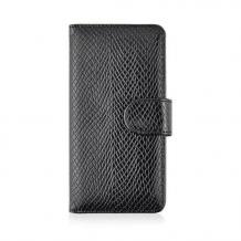 Кожен калъф Flip тефтер Flexi със стойка за Samsung Galaxy S6 G920 -  Snake Skin / черен