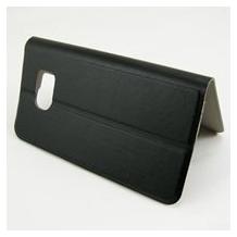 Кожен калъф Flip тефтер Flexi със стойка за Samsung Galaxy S6 Edge G925 - черен