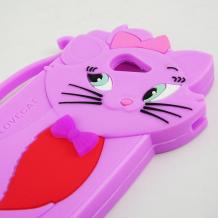 Силиконов калъф / гръб / TPU 3D за Sony Xperia M2 - лилав / LOVECAT