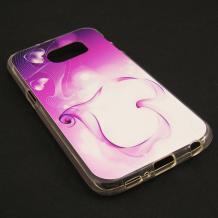 Силиконов калъф / гръб / TPU за Samsung Galaxy S6 G920 - преливащ / бяло и розово