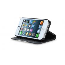 Луксозен кожен калъф Flip тефтер S-View Mango series за Apple iPhone 5 / iPhone 5S - черен